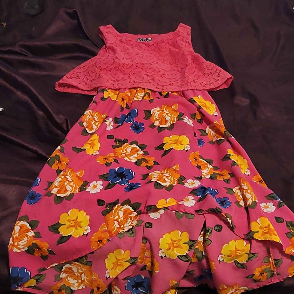 Pink floral dress